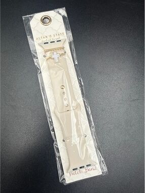 Altar'd State Gold/Ivory Watch Band with Cross Charm
